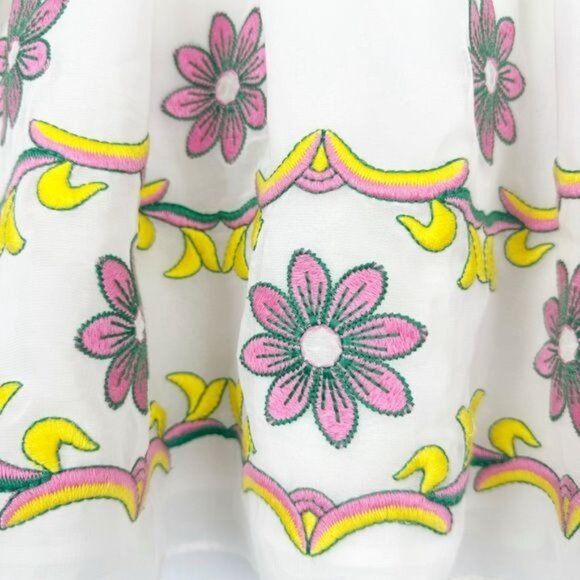 English Factory Embroidered Off The Shoulder Chiffon Blouse Top Small - Picture 4 of 8